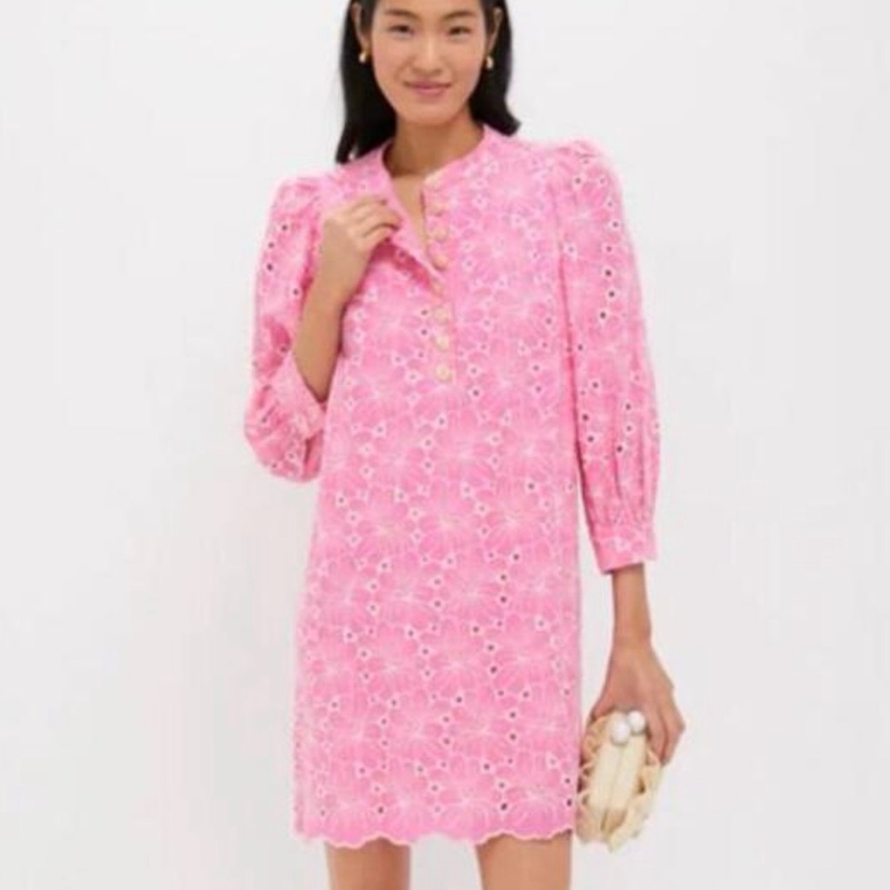 Tuckernuck Pomander Place Pink Floral Eyelet Samantha Dress